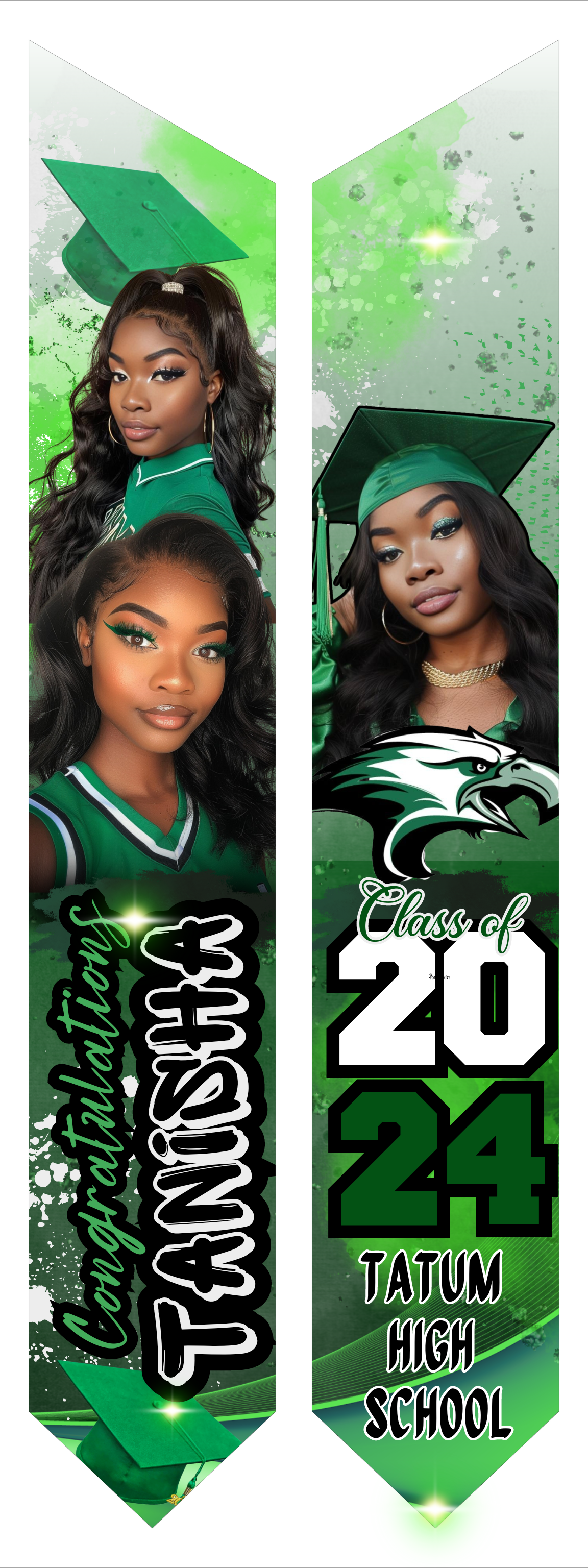 Single Green Editable Digital Stole Design