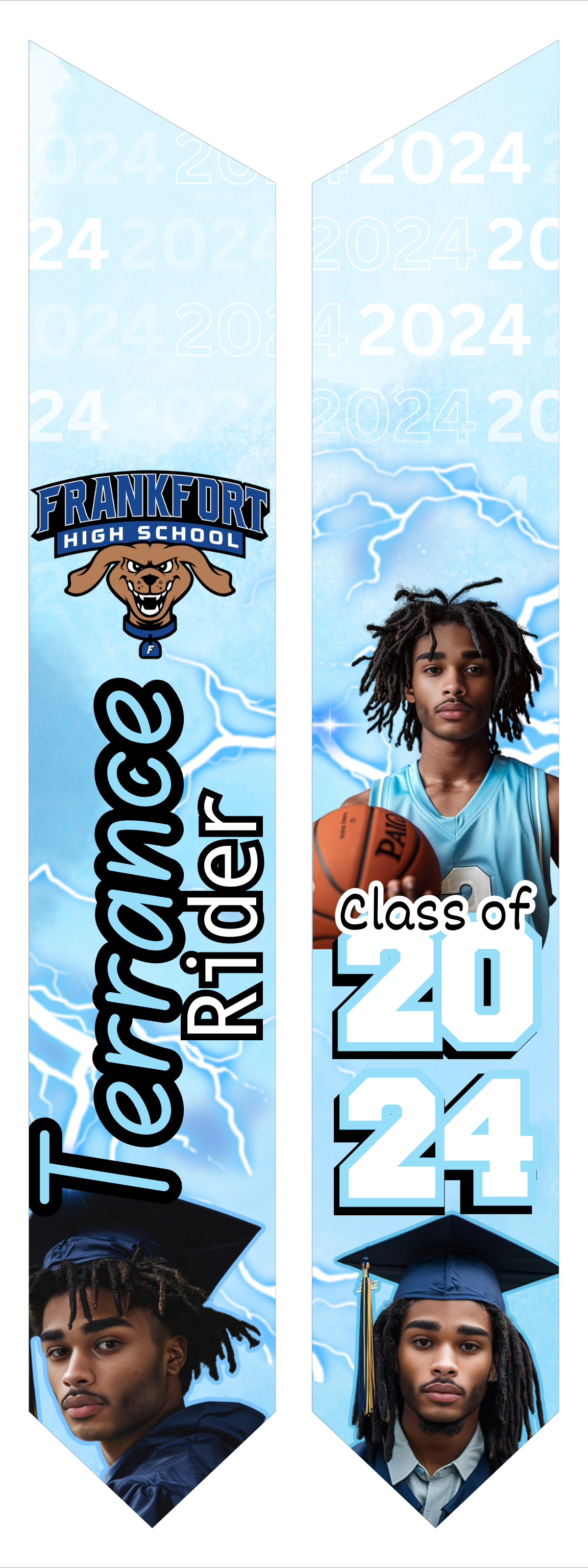 Single Light Blue Editable Digital Stole Design